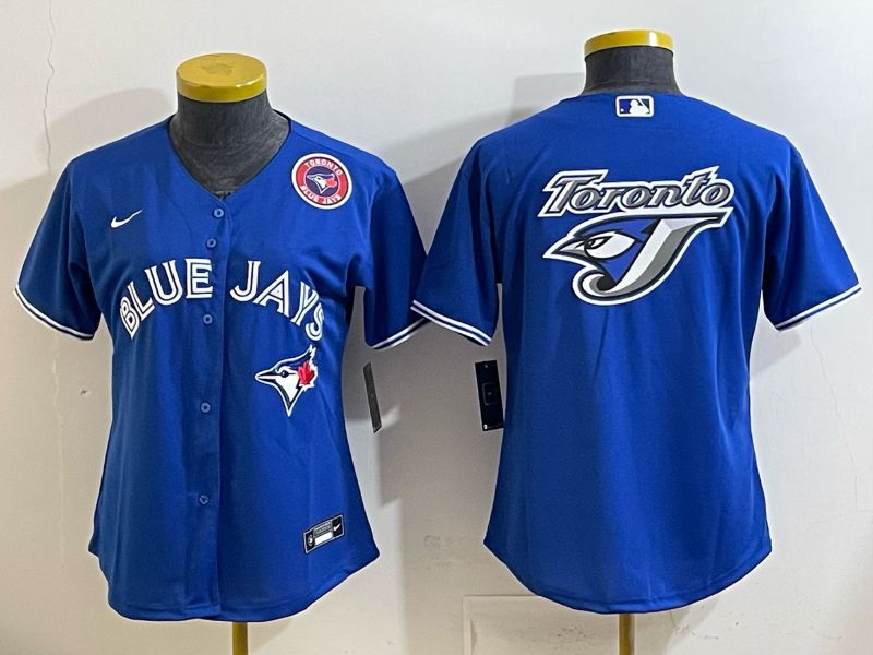 Women 2025 Toronto Blue Jays Blank Blue Game Nike MLB Jersey style 015